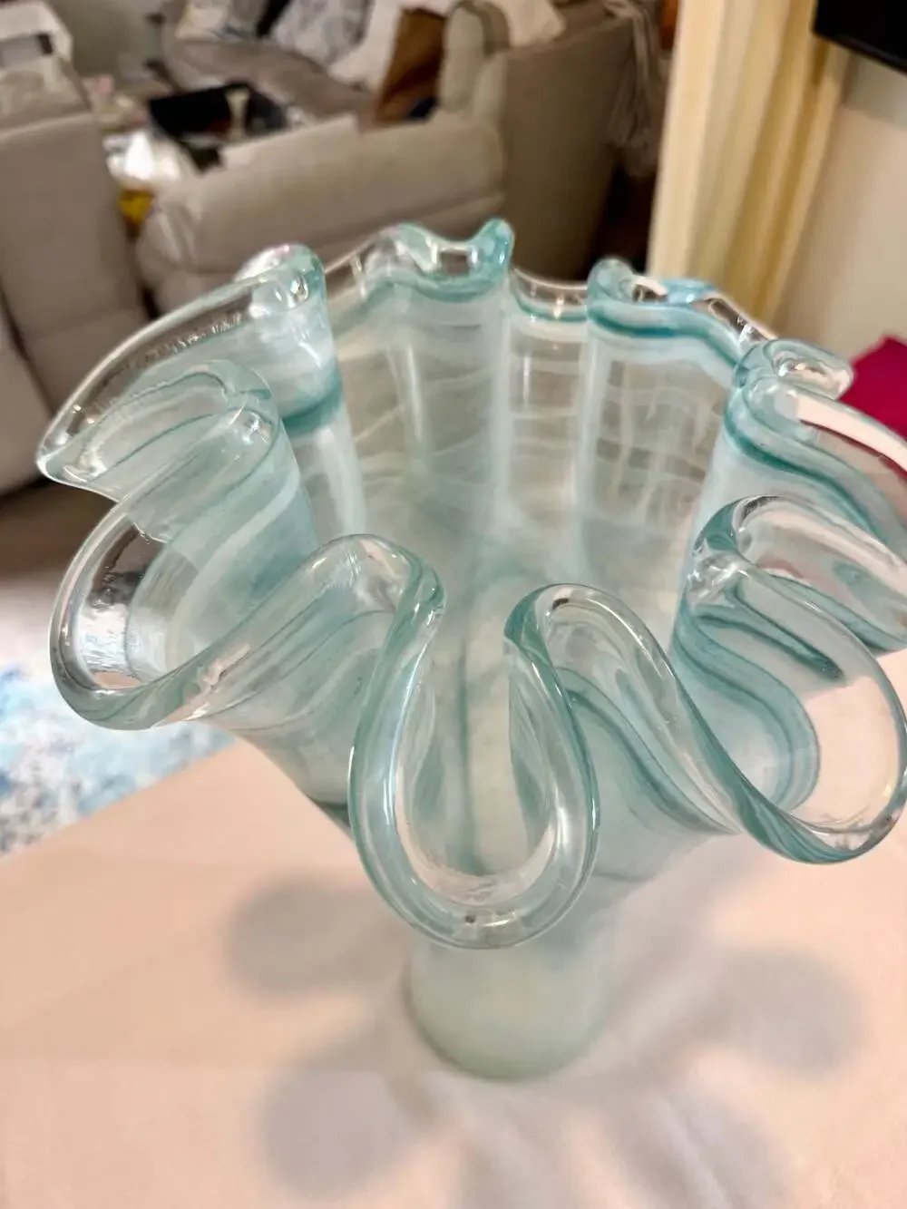 1960s Astonishing Murano Blue Vase By Ca Dei Vetrai. Made in Italy at